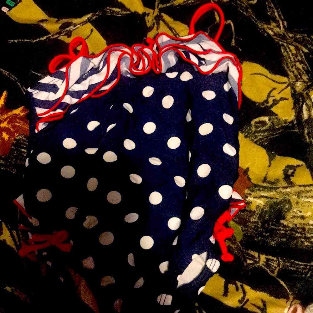 24 month red white blue bathing suit